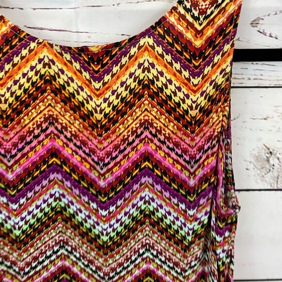 Vintage Lord & Taylor Maxi Dress Chevron Multi Size Small - Picture 10 of 12